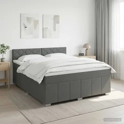 Boxspring krevet s madracem Tamnosiva 140 x 200 cm Tkanina 200 x 140 x 88 cm