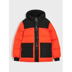 Sinsay - Kvitovana puffer jakna sa kapuljačom - mandarine