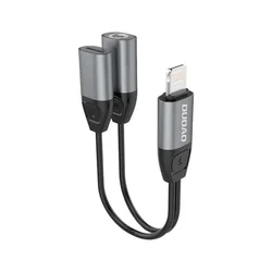 DUDAO L17 adapter Lightning - Lightning/3,5 mm mini jack, siva