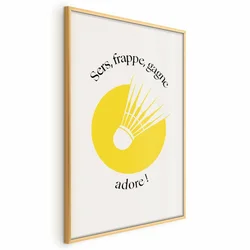 shumee Plakat - Badmintonska žogica na ozadju rumenega sonca