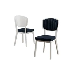 Hanah Home set trpezarijskih stolica Nape 6 kom, antracit tkanina Babyface, bele metalne noge