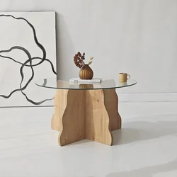 HANAH HOME Sto za dnevnu sobu Butterfly Sapphire Oak Transparent