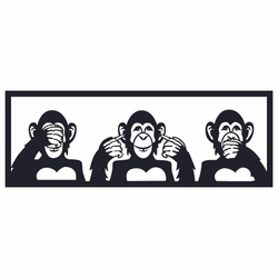 WALLXPERT Dekorativni metalni zidni dodatak Three Monkeys L
