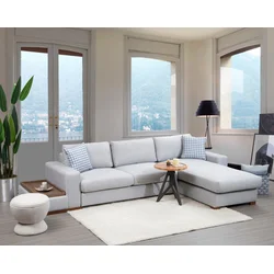 Atelier del Sofa Ugaona garnitura Loop 15 95x85x332cm Svetlosiva