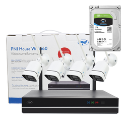 PNI paket kompleta za video nadzor House WiFi660 NVR + 4 brezžične kamere (3MP) z vključenim trdim diskom 1TB