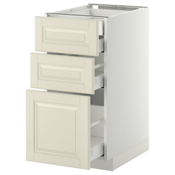 METOD / MAXIMERA Pod.orm.3front/2dnj/1srd/1vis.fiok, bela/Bodbyn prljavobela, 40x60 cm