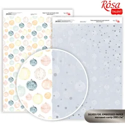 Papirji za scrapbooking Drops A4 - srebrne pike 1