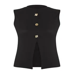 Trendyol Curve Ženska bluza Tbbss25Af00121, Crna