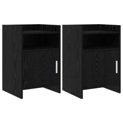 vidaXL Posteljne mize 2 pcs Črni hrast 40 x 36 x 60 cm Inženirski les