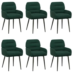 Trpezarijske stolice 6 pcs Baršun Tamnozelena 59 x 59,5 x 90 cm