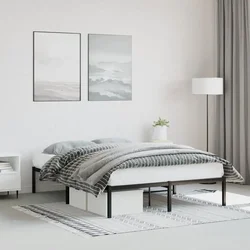 shumee vidaXL Kovinski posteljni okvir črne barve 140x200 cm