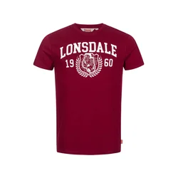 LONSDALE Majica Staxigoe temno rdeča/bela