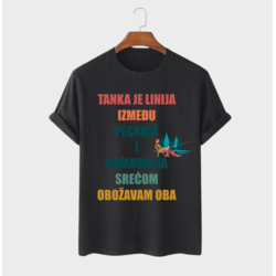 MAFIMI Majica Tanka je linija između Pecanja i Odmaranja, Crna