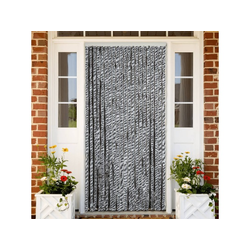 Zastor protiv muha sivi i crno-bijeli 100 x 220 cm od šenila