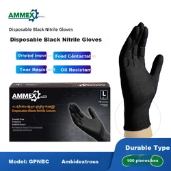 Ammex Jednokratne rukavice GPNBC, 100 komada, Crne