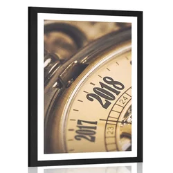 Plakat s paspartujem vintage žepna ura - 20x30 no frame