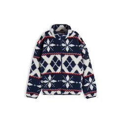 TOMMY HILFIGER Jopa iz flisa marine/živo rdeča/bela