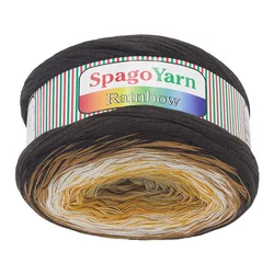 SpagoYarn Rainbow - 250g / 1000 m - rjava, bež, gorčična, bela