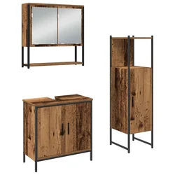 Set namještaja za kupaonicu 3 kom. Smeđa 33 x 33 x 113,5 cm
