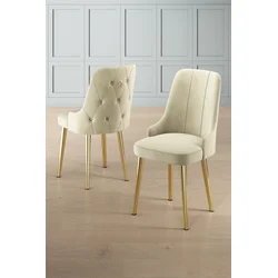 HANAH HOME Set 6 stolica Newa Cream Gold