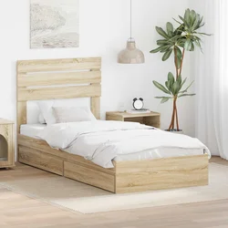 vidaXL Konstrukcija postelje Sonoma hrast 100 x 200 cm Konstruiran les
