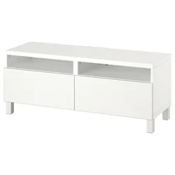 BESTA TV stalaža s fiokama, bela/Laxviken/Stubbarp bela, 120x42x48 cm