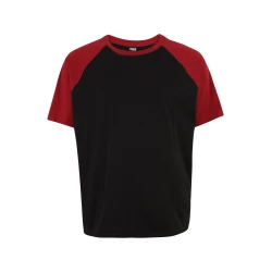 Raglan contrasting t-shirt blk/burgundy