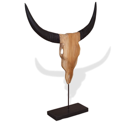 Skulptura lubanje bika tikovina 66x15x88 cm