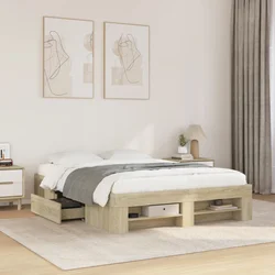 vidaXL Posteljni okvir sonoma hrast 140x200 cm inženirski les