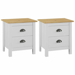 Den Nočna omarica Hill Range 2 kosa bela 46x35x49,5 cm borov