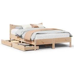 Okvir za krevet s ladicama 140x190 cm od masivnog drva