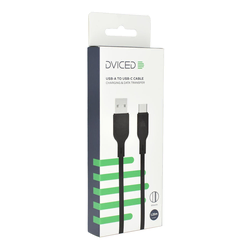 Dviced Cable USB-A to USB-C silicone 1,25m - Black