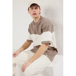 Trendyol Muška majica Tmnss25Ts00065, Bež