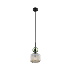 Luster na sajli SOPHIA 1xE14/10W/230V crna/zelena/zadimljena bež