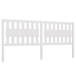 Uzglavlje za krevet bijelo 205,5x4x100 cm od masivne borovine