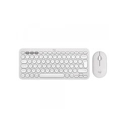 LOGITECH Bežični set tastatura + miš, Pebble2 Combo, US, bela