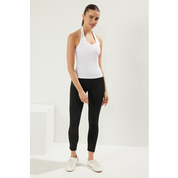Trendyol White Soft Brushed Fabric 2 Layer Knitted Sports Top/Blouse with Padded Sports Bra