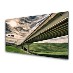 tulup.si Slika na akrilnem steklu Dolina avtoceste most 120x60 cm 4 obešalnika