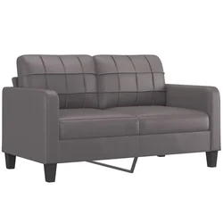 Vidaxl Dvosed siv 140 cm umetno usnje