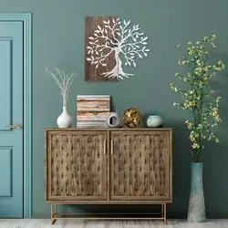 Wallity Zidna dekoracija Tree, 58x58 cm, Srebrne boje