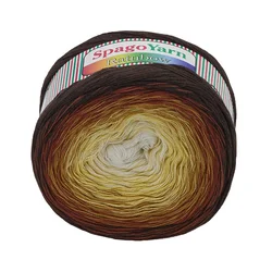 SpagoYarn Rainbow - 250g / 1000 m - bela, rumena, rjava, temno rjava