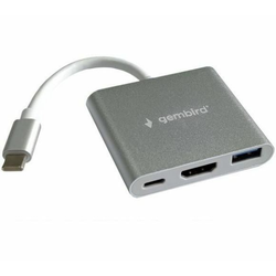 GEMBIRD - A-CM-HDMIF-05 ** Gembird TYPE-C TO HDMI + USB3.0 + PD ALUMINIUM (alt.A-CM-HDMIF-02-SG 1065)