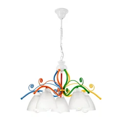 Luster na lancu RETRO 5xE27/60W/230V beli/šaren