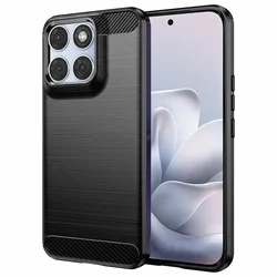 Techsuit Carbon Silicone maska za Motorola Edge 70 Fusion – crna