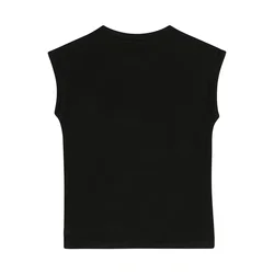 Girls organic T-shirt with extended shoulder black