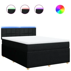 Vidaxl Box spring posteljni z vzmetnico črn 140x190 cm blago