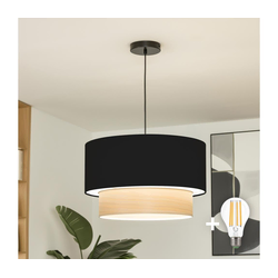 Brilagi - LED luster na sajli CERIA 1xE27/40W/230V prečnik 50 cm crna/bež