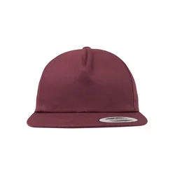 Unstructured 5-panel snapback chestnut brown