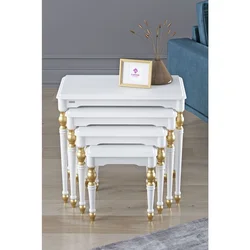 Hanah Home set od 4 umetnutih stočića Saray Avangart, beli