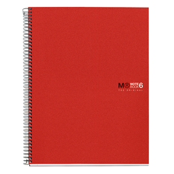 MIQUELRIUS Zvezek A5, črtast, 200-listni, 70g, BASIC, PP, rdeč